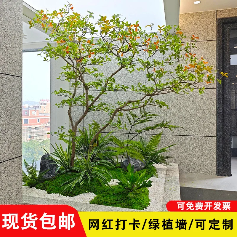 Simulation island spring flower false tree patio window indoor green plant office plant landscape decoration landscaping ornamen