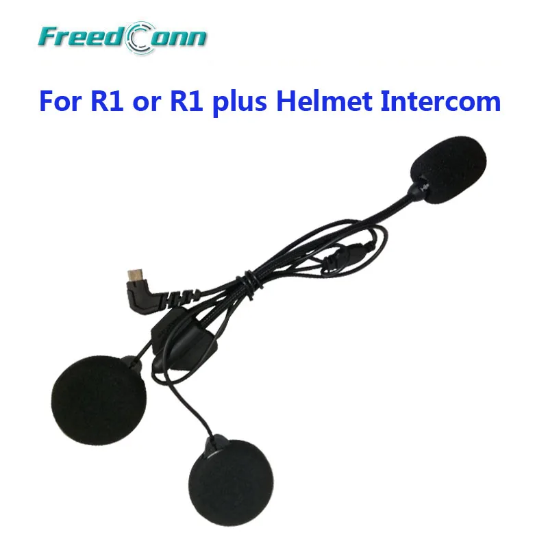 FreedConn Brand 5 Pin Hard/Soft Cable Headphone & Microphone for R1 & R1-PLUS Full/Open Face Helmet Intercom