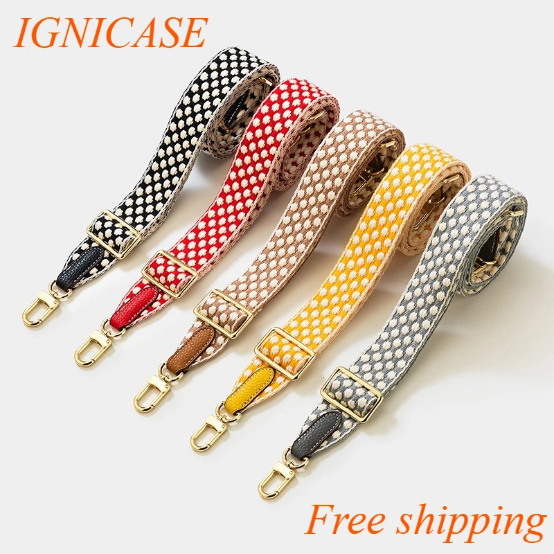IGNICASE New Fashion Snow Dot Ribbon Bag Strap Adjustable Length Suitable for One Shoulder Oblique Span Bag Shoulder Strap