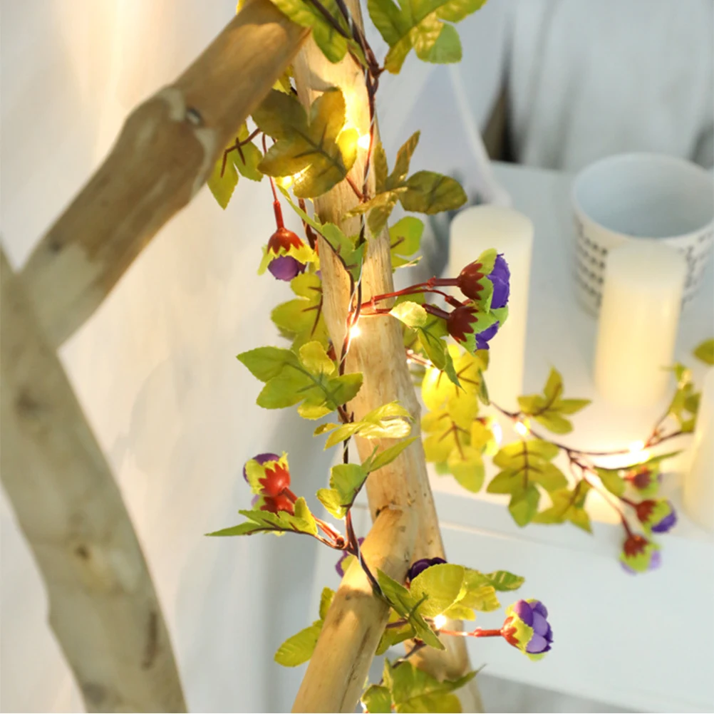 

2 .2M LED Rose String Lights Rattan Artificial Flowers Roses Fairy Operated