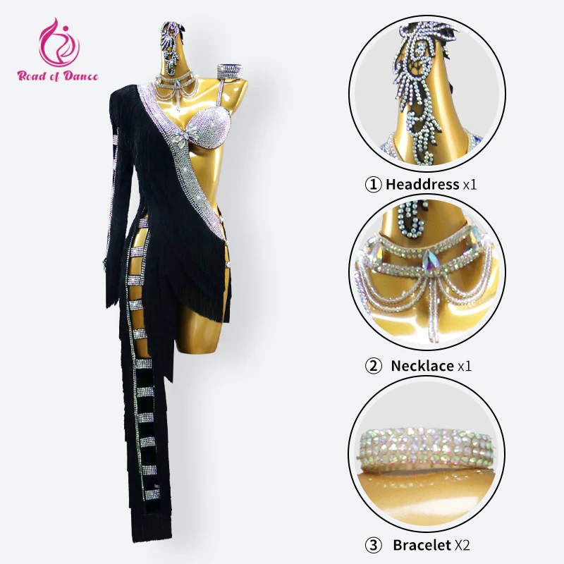 Costume de danse latine pour femmes, tenue de sport sur scène, vêtements de compétition pour filles, robe longue, nouvelle soirée, pantalon de bal Midi, 2025