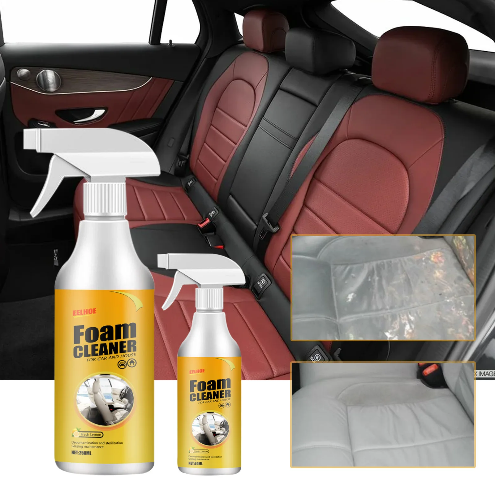 100/250ml Multipurpose Foam Spray Cleaner for car interior Leather Seat Clean Maintenance Spray Anti-aging Home Car Foam Cleaner