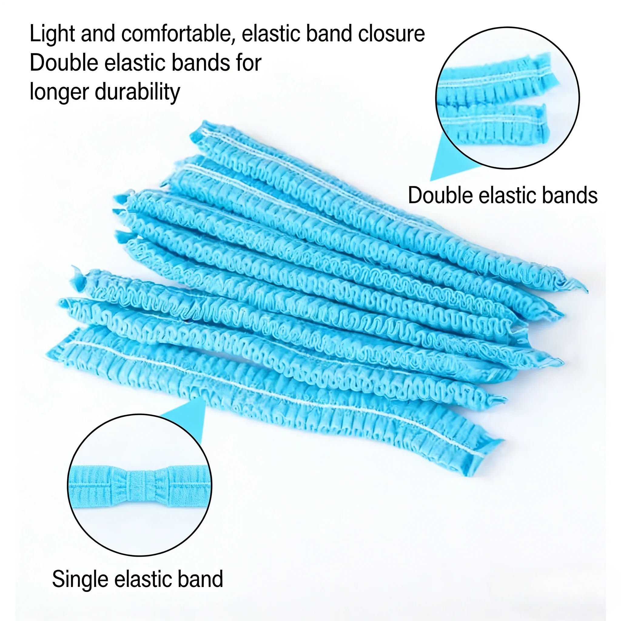 100Pcs Disposable Non-woven Hair Covers Dustproof Food Hygiene Caps for Kitchen Catering Food Processing Workshop