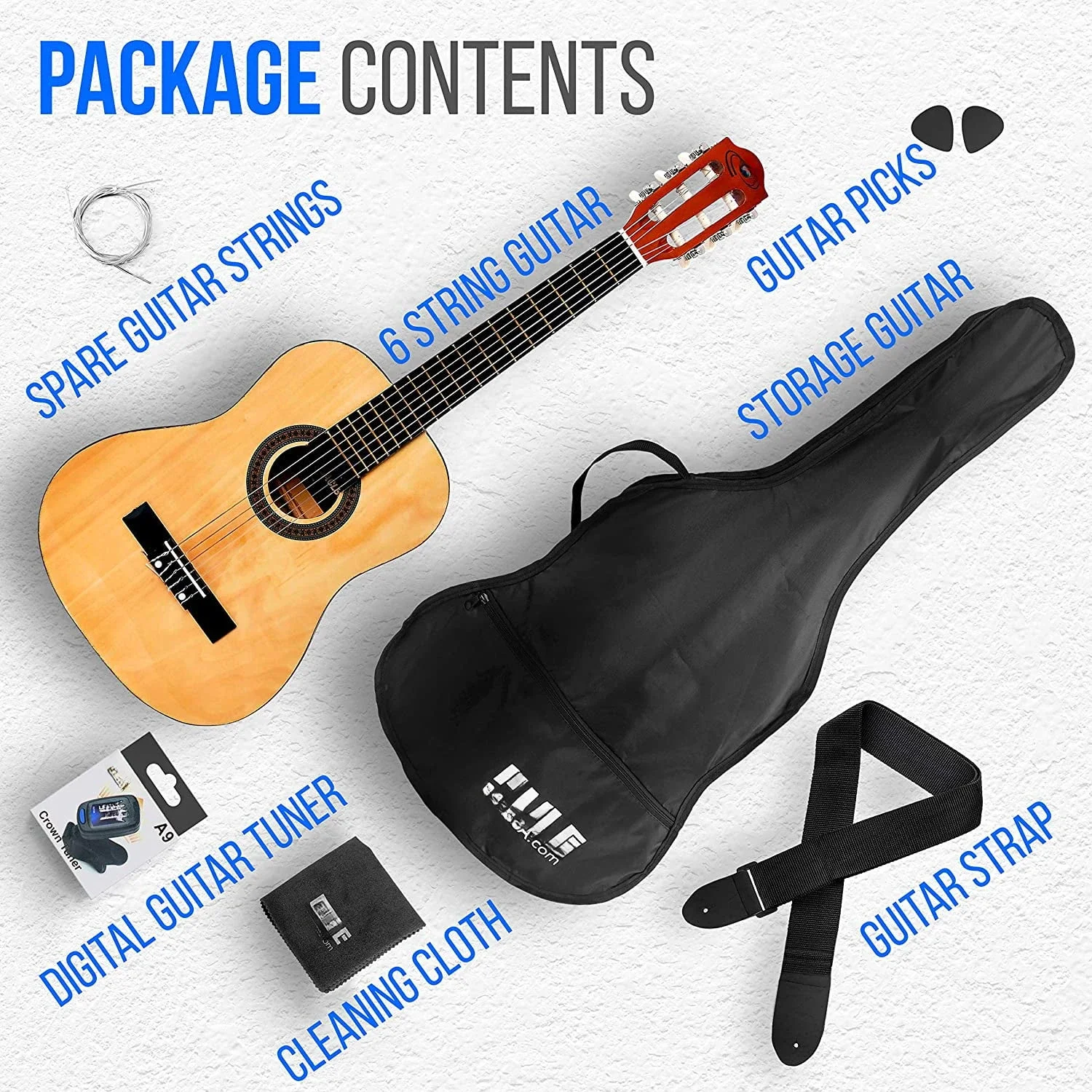 30 inches Acoustic Guitar,Junior Scale 6 String Beginner Classic Acoustic Guitar,Complete  Acoustic Guitar Starter Kit