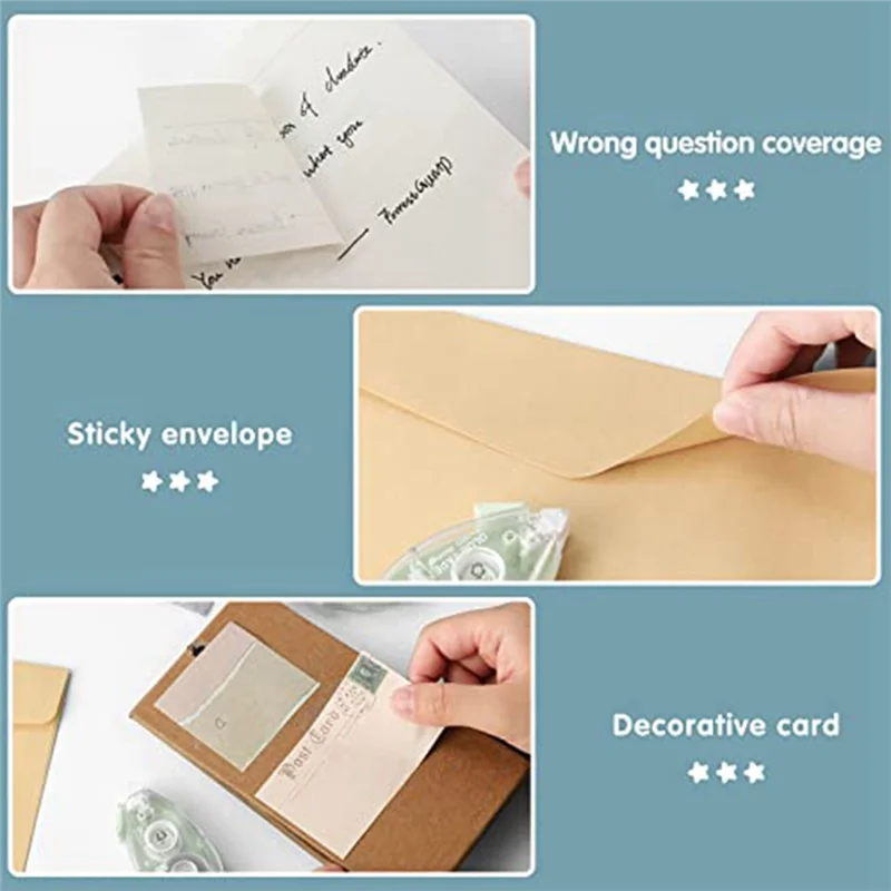 

0Z-12 Pack Double Sided Tape Roller 3 Colors Scrapbook Tape Adhesive Roller Tape For Scrapbooking Tape Runner