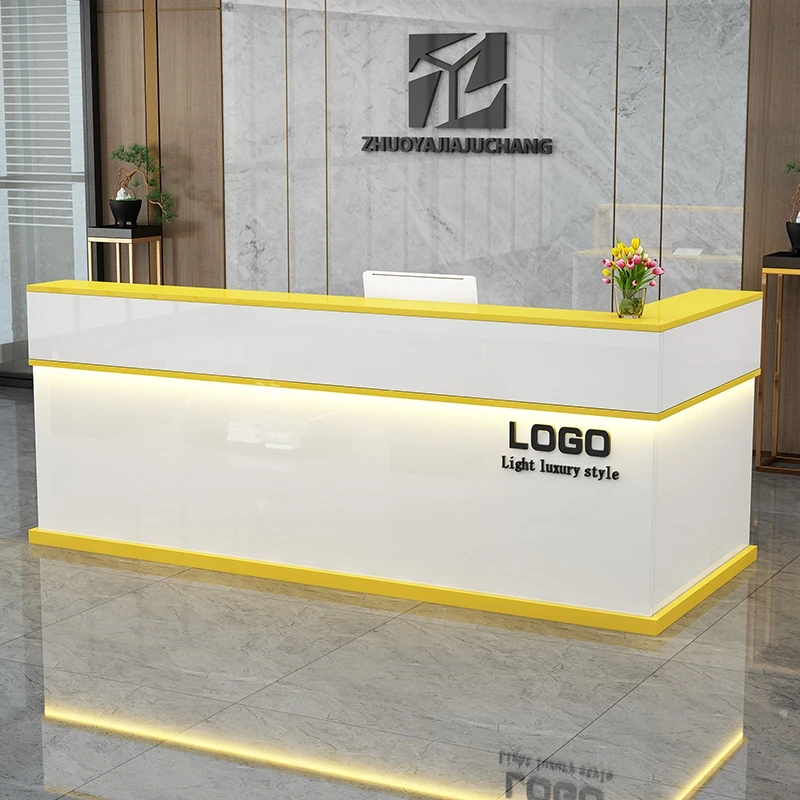 

Luxury Cashier Reception Desk Counter Decorations Hotel Beauty Modern Reception Desk Counter Hair Salon Commercial Furniture