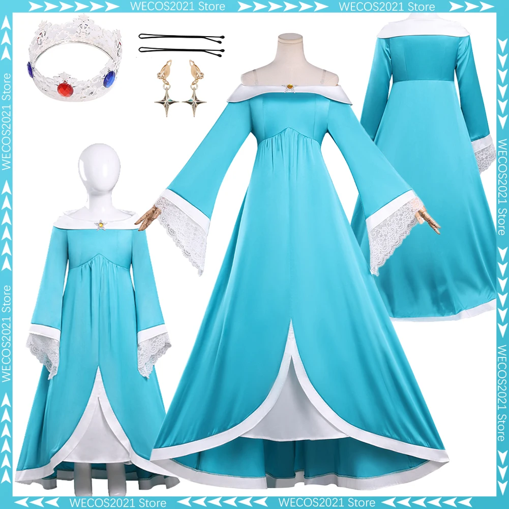 

Костюм для косплея Розалины из аниме-игры, платье с короной, по мотивам фильма 2026 года, для женщин и девочек, на Хэллоуин, для ролевых игр, нарядный костюм