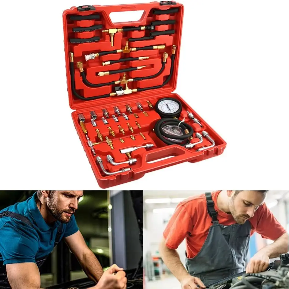 

0-140PSI Fuel Injection Gauge Oil Pressure Tester Diagnostic Injection Manometer Tool Set Professional Diagnostic Test Kit