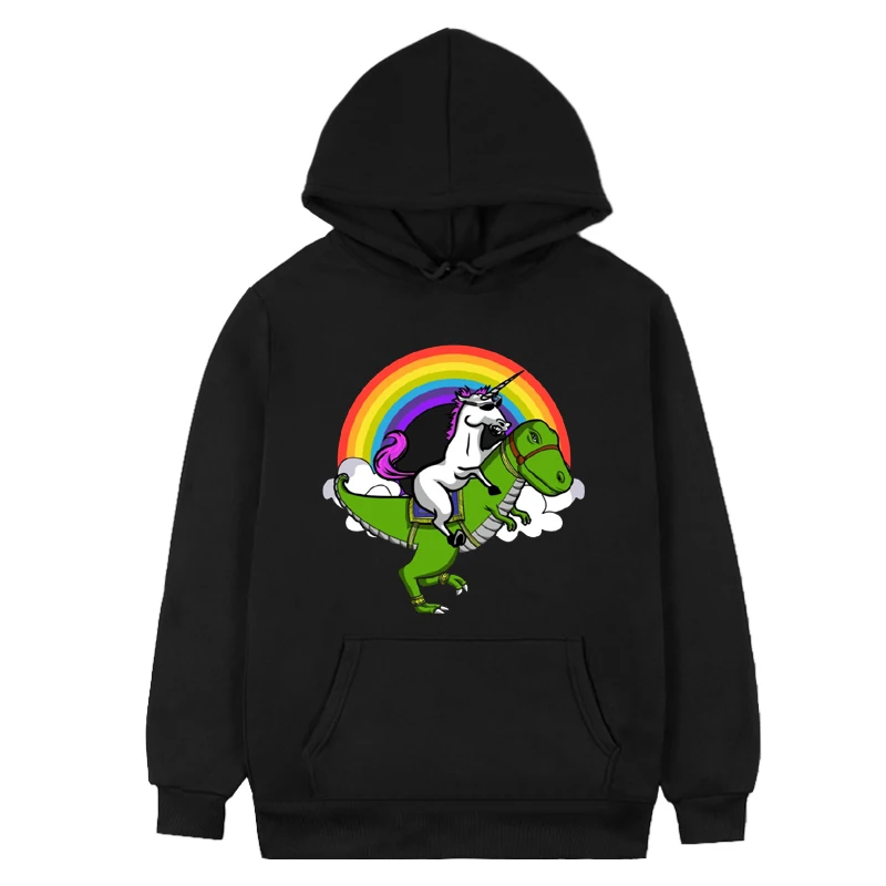 

Unicorns Riding T-Rex Dinosaur By Underheaven Trending Popular Sweatshirts Sweatshirt Cool Street Fashion Hip-hop Anime Hoodie