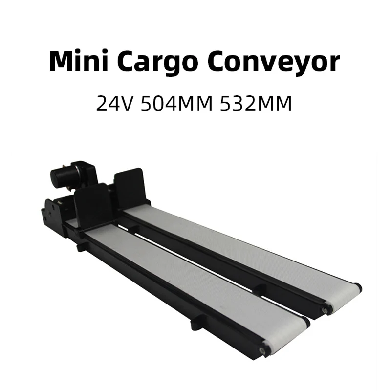 Small Conveyor Belt 24V 504mm 532mm Belt Conveyor Mini Belt Vending Machine Micro Conveyor Grocery Pickup Contactless Table