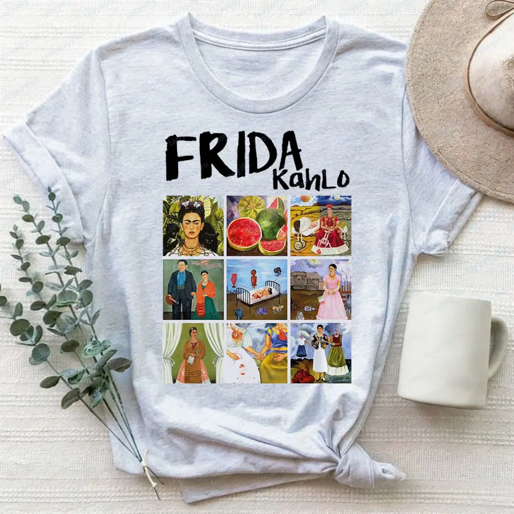 Frida Kahlo Artworks Paints Collage Limited Edition Best Seller Funny Meme Top Gift Tee T Shirt Harajuku Gothic Oversized Tshirt