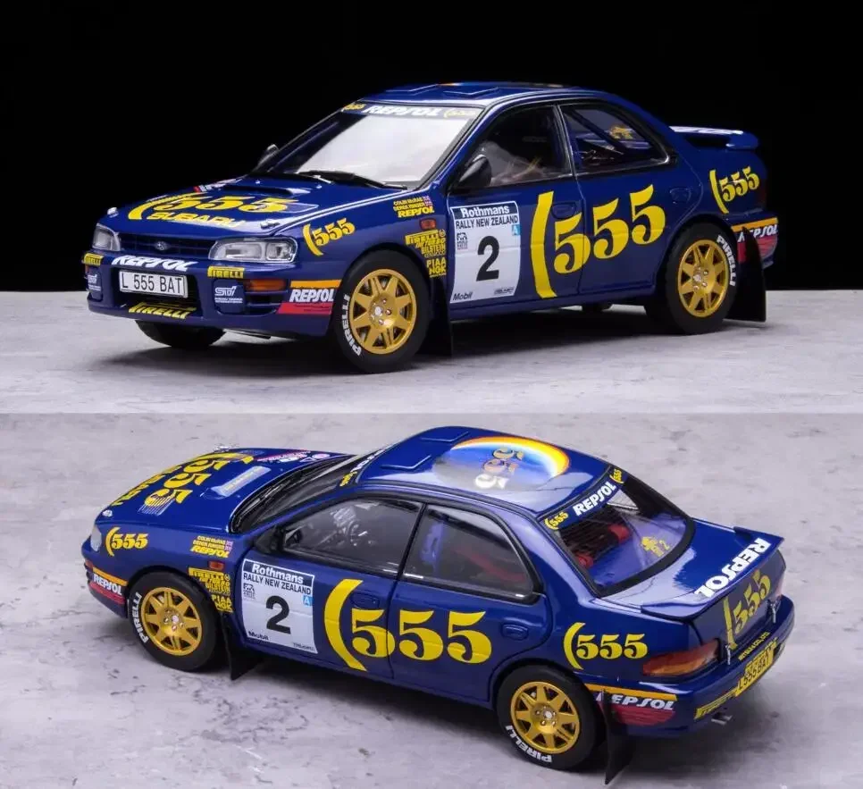 Sunstar 1/18 For 1955 Subaru Impreza 555 WRC 1994 New Zealand Colin Mcrae Model Car Night Battle Version Gift Display Collection