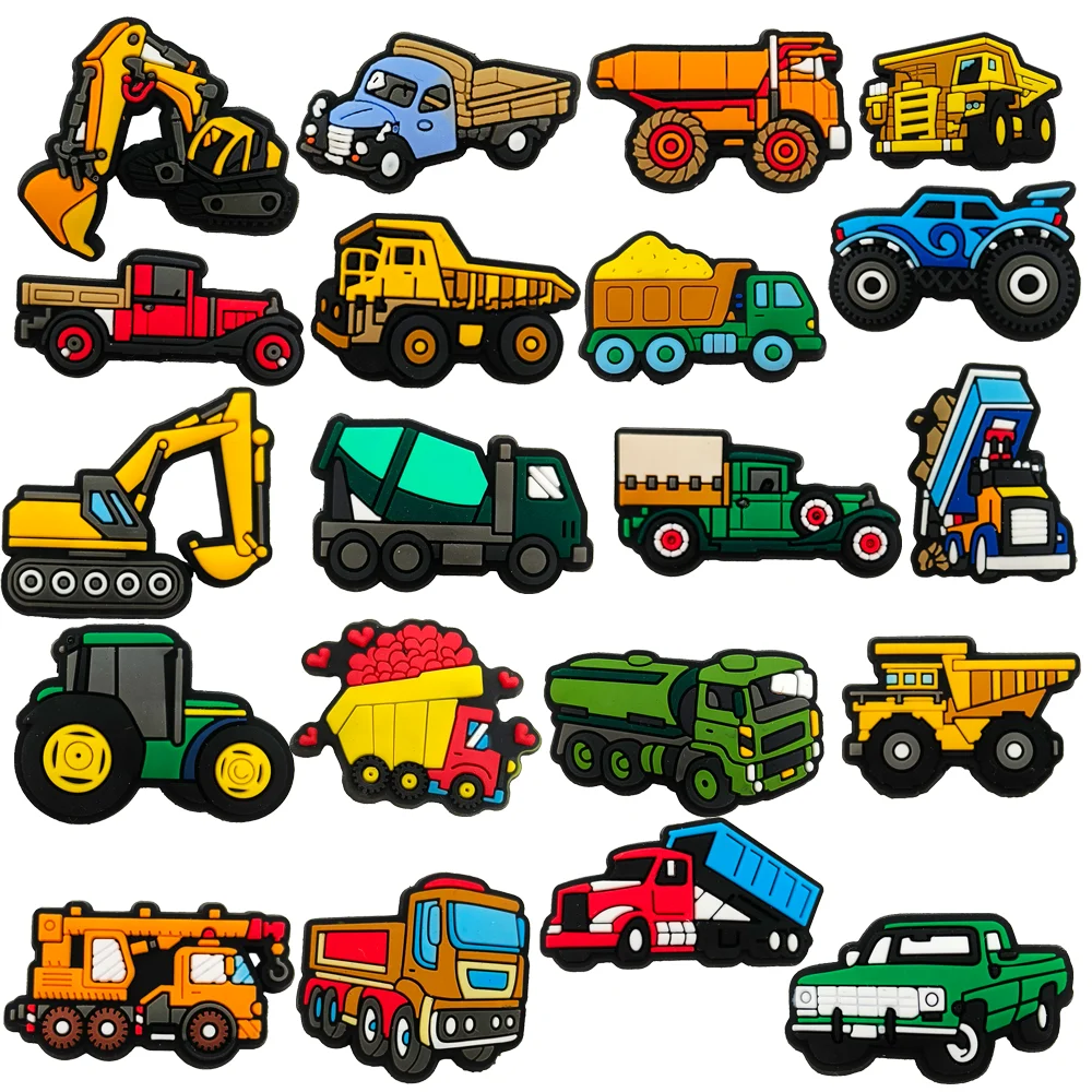 Bouwkundige Voertuig Schoen Decoraties Bedels Voor Klompen Vracht Auto Schoen Bedels Pvc Graafmachine Mixer Vrachtwagen Schoen Accessoires
