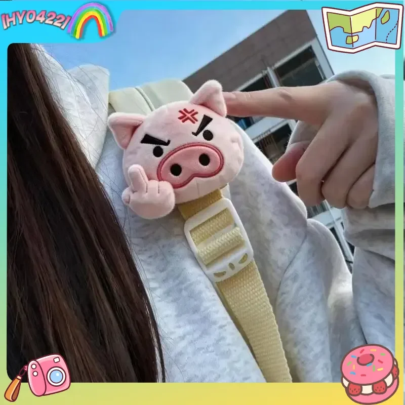 

Doremi Furuwatan Detachable Cute Angry Pig Pendant Backpack Strap Brooch Bag Charm Plush Decor For Adult Backpack Accessory