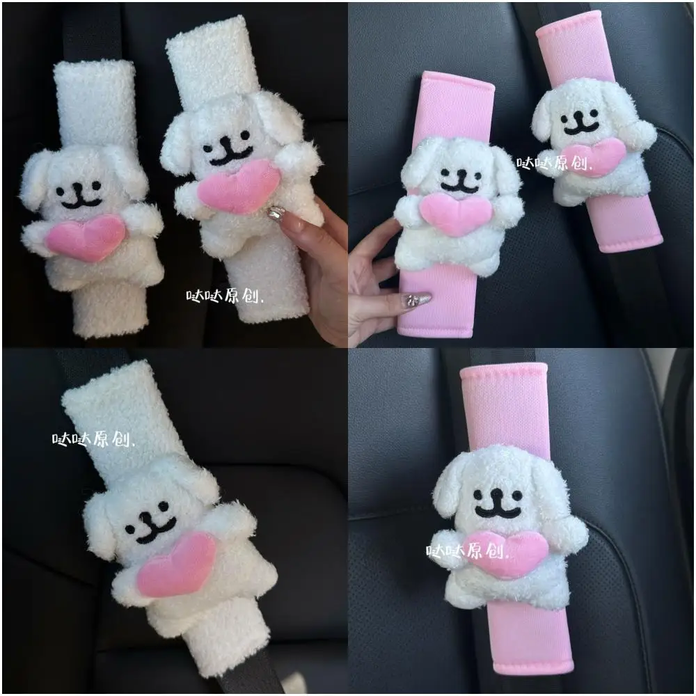 Anime Maltese Car Seat Belt Cover Cartoon Kawaii Cute Car Shoulder Protector Auto Interior Decoration Accessories