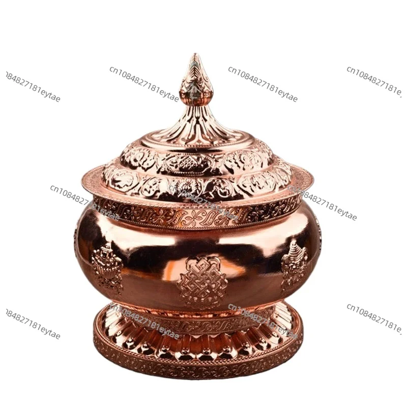 

Тибетская тантрическая металлическая бутылка-тоба – благоприятный органайзер для продуктов и буддийский подношение для домашней коллекции подарков