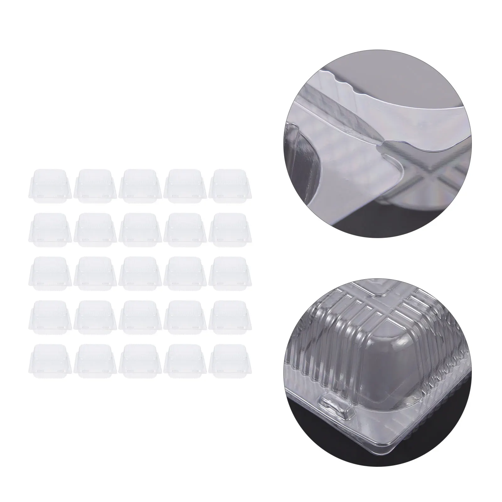 

50pcs Disposable Transparent Food Containers Plastic Cake Boxes For Mousse Bulk Carry Wedding Birthday Party Single Use