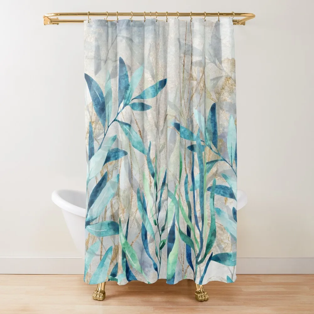 

Deep in Seaweed Shower Curtain Waterproof Shower And Anti-Mold Bathroom Box Shower Set Curtain