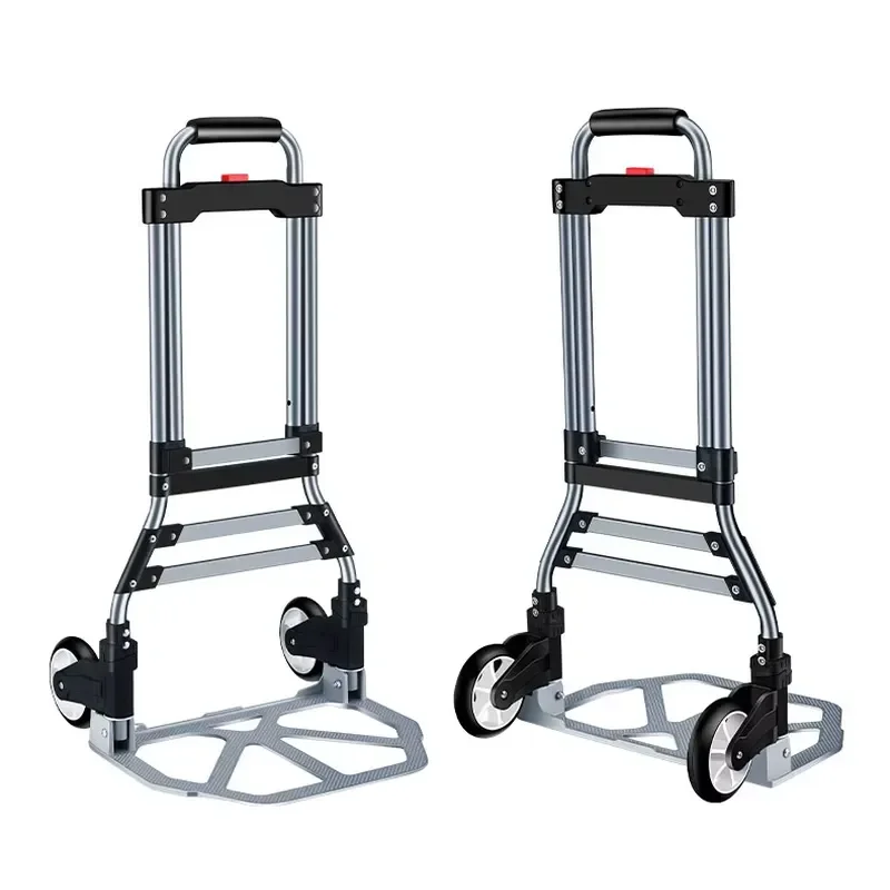 Lupai Foldable Portable 80KG Two-Wheeled Aluminum Platform Industrial Hand Trolley for Transportation