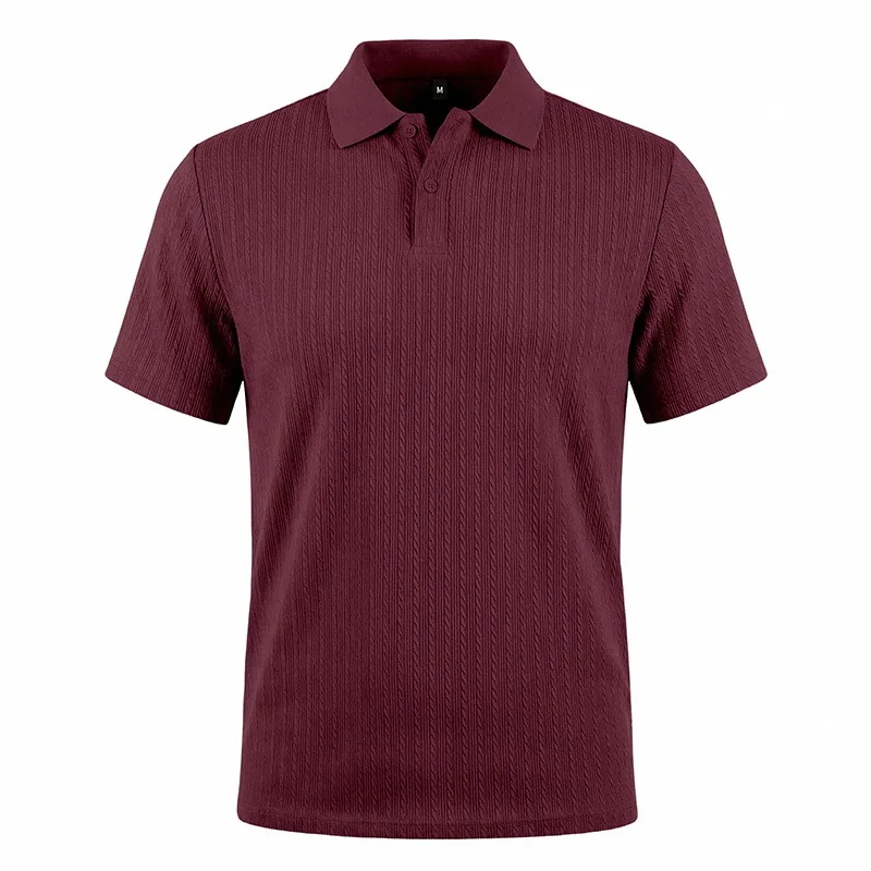 Europäisches und amerikanisches Sommer-Herren-Polohemd mit lockerem Jacquard-Strickmuster, geknöpft, kurzärmelig, auf Lager – Detail 30