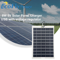 High Efficiency 8W 5V USB with voltage regulator Solar Panel Charger Lightweight Waterproof for Power Bank Phone