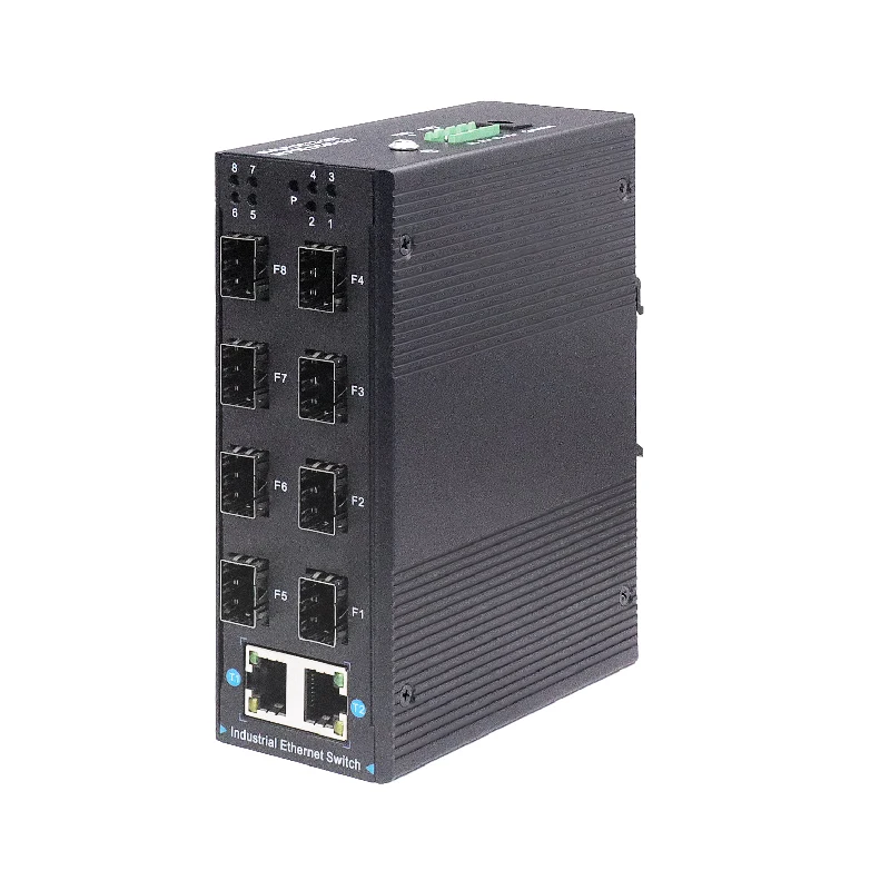 JT-COM Gigabit 8G2E SFP industriële kwaliteit switch.plug en play.8*1000Mbps SFP-poorten+2*1000Mbps RJ45-poorten