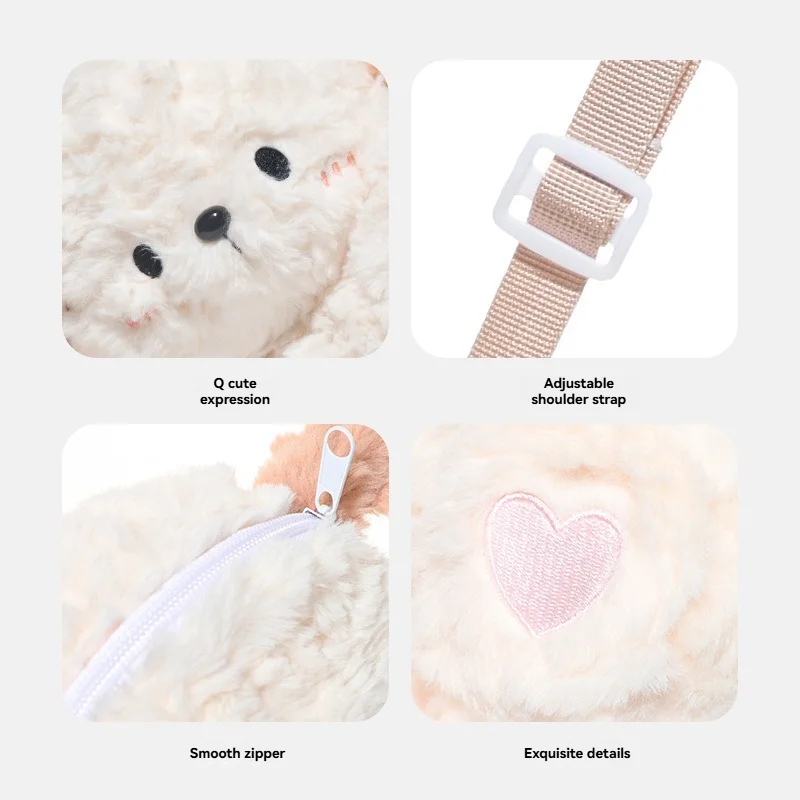 Bern Welpe süße kleine Plüsch-Kindertasche, vielseitige Puppenfigur, einschultrige Umhängetasche für Mädchen