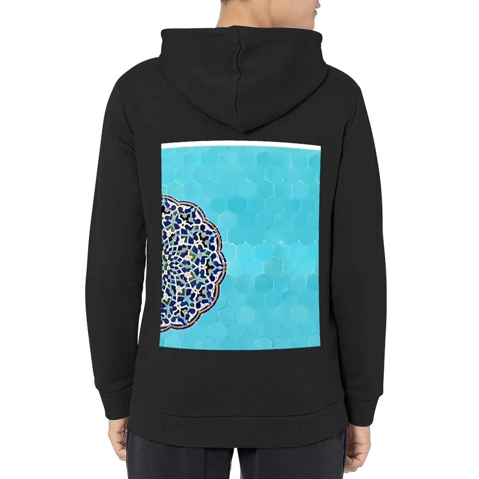 

Persian turquoise tile pattern Hoodie men's sweat-shirt autumn new products mens clothes korean autumn clothes hoodie graphic
