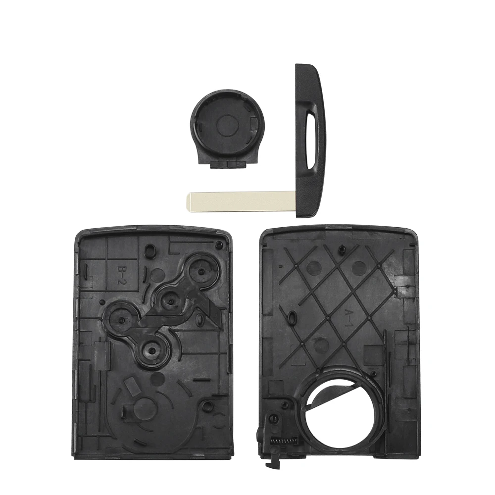 KEYYOU 1PCS Key Shell 4 Buttons For Renault Laguna Koleos Megane Fob Remote Smart Card Key Case WIth Insert Small Key Blade