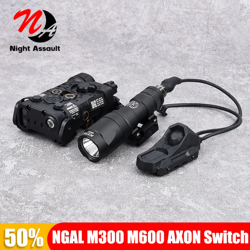 Tactical Airsoft NGAL Red Dot Green Blue IR Strobe Indicator Surefir M300A M600C LED Flashlight With AXON Switch Hunting Laser