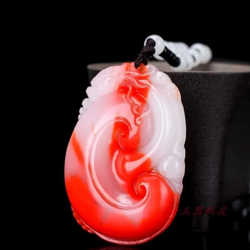 

Outer Mongolia Material High Imitation Hetian Jade Chicken Blood Jade Ruyi Pendant Pendant