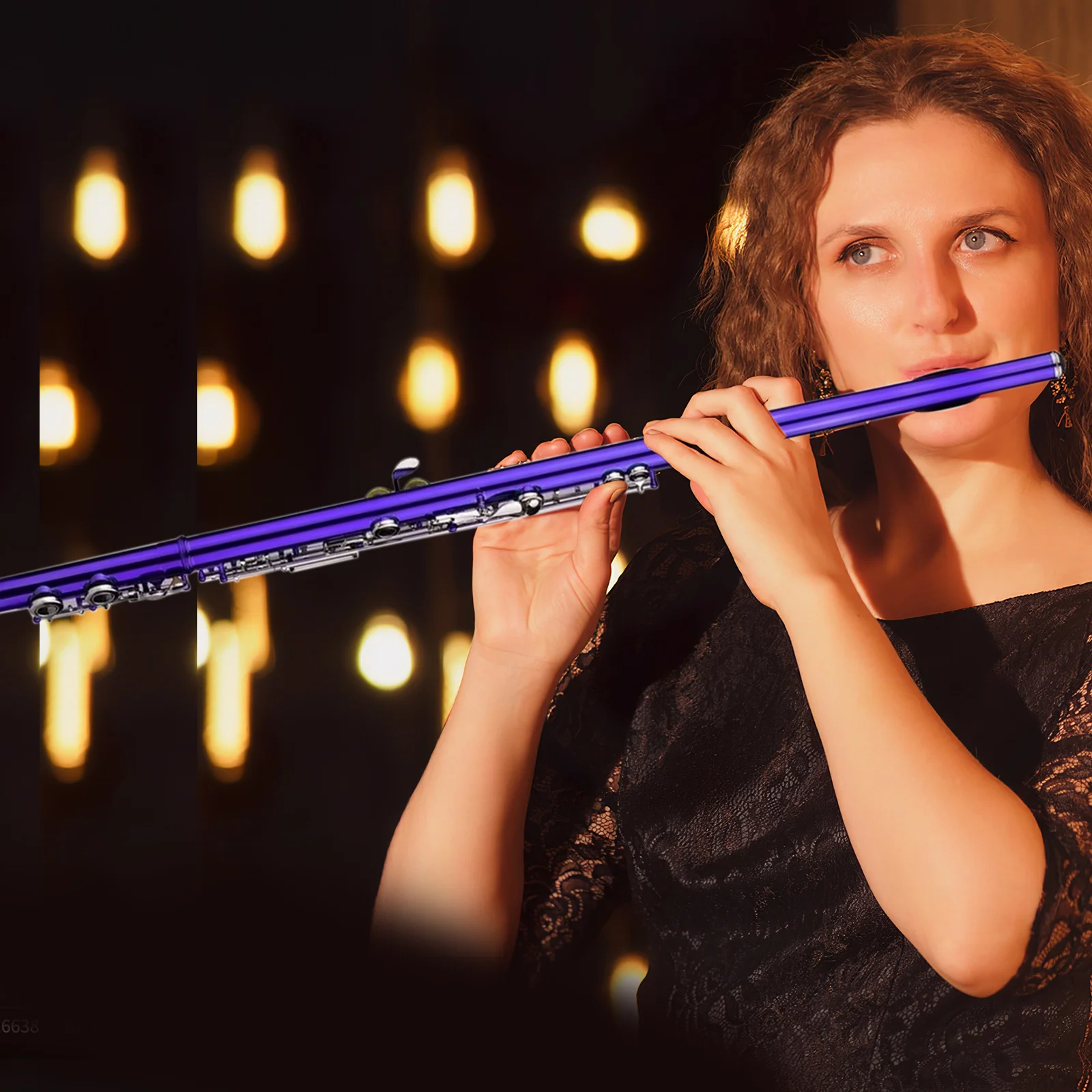 

1 set 16 Key C Flute Cupronickel Sturdy Accurate Performance Elegant Design Portable Lightweight School Band for chestral