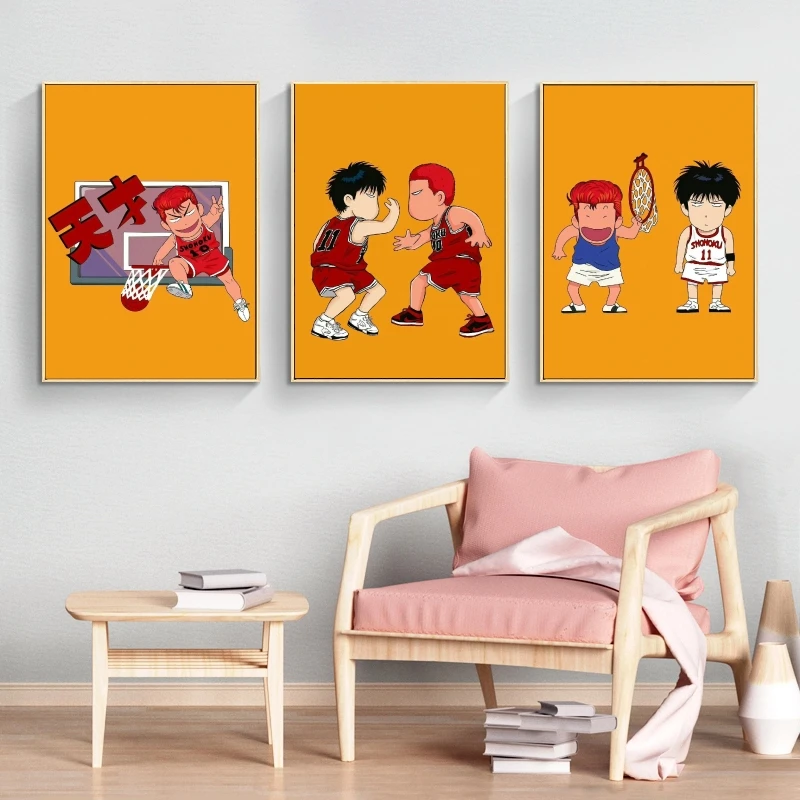 Slam Dunk Sakuragi Hanamichi Canvas Artwork Wall Decoration Classic Children's Action Figures Hanging Decorative Painting