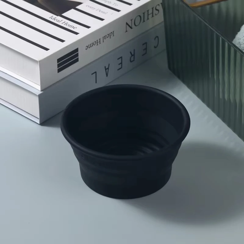 Yaqi Black Color Collapsible Silicone Shaving Bowl For Travel Men Shaving Products