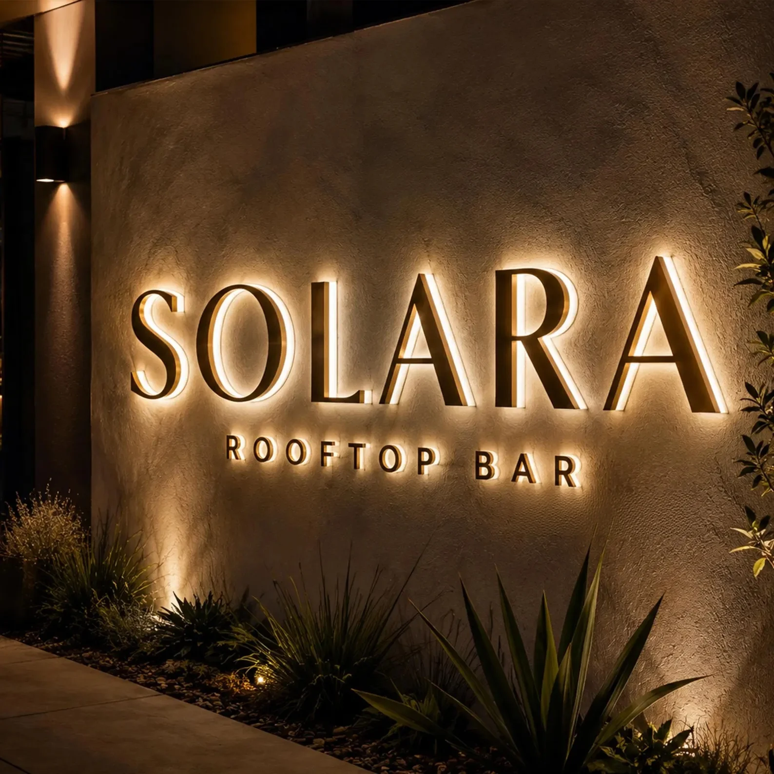 Custom Backlit Stainless Steel Logo Sign, LED Metal Business Sign, 3D Office Wall Sign, Illuminated Company Logo, Reception Sign