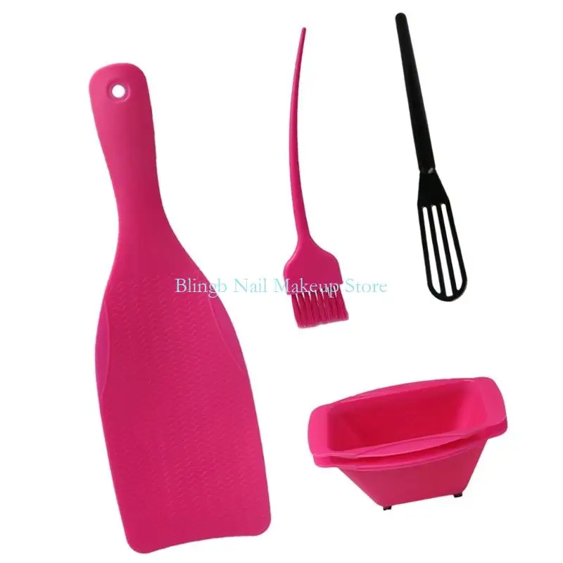 مجموعة أدوات تلوين الشعر 28TA قابلة لإعادة الاستخدام وقابلة للغسل، هيكل بلاستيكي غير قابل للصدأ مع حقيبة سفر لمصففي الشعر أثناء #4