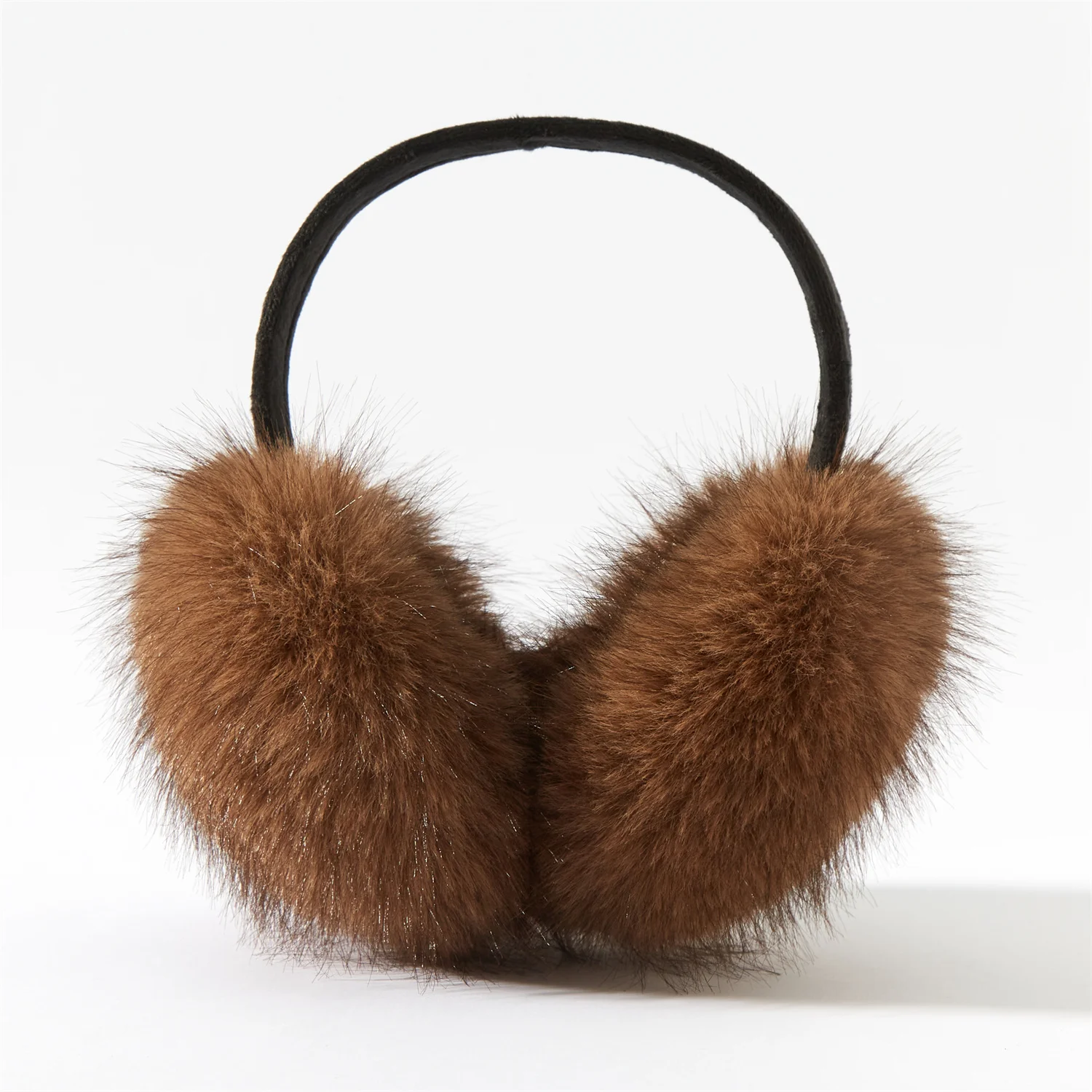 جديد فاخر شتاء دافئ غطاء للأذنين الرجعية الأحمر البني فو الثعلب الفراء غطاء للأذن امرأة رجل حفلة عشاء في الهواء الطلق يندبروف اكسسوارات #3