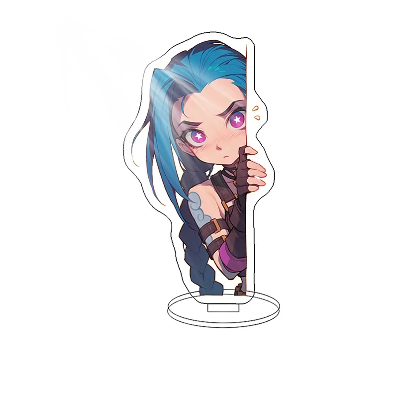 Arcane League of Legends Jinx Vi Anime Acrylic stand board character Display ornaments Key chain table decoration friend gifts