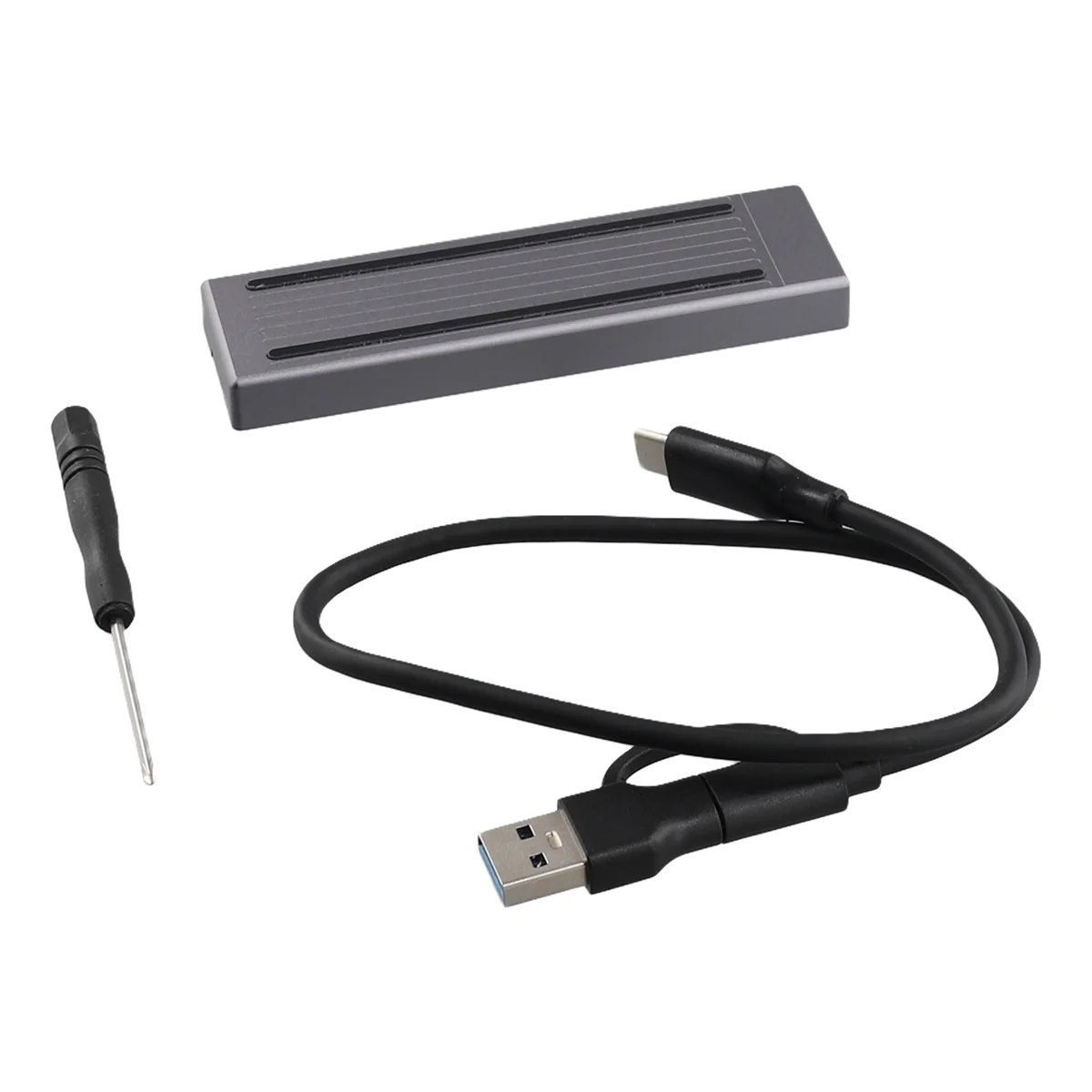 M.2 SSD HDD Enclosure NVMe NGFF Dual Protocol HDD Enclosure RGB Cool Light Multi-Function Convenient HDD