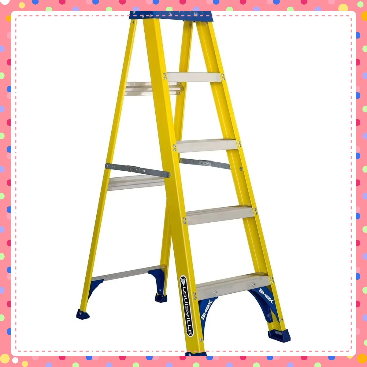 Escalera de fibra de vidrio de 5 pies de 250 lb, escalones no conductores y antideslizantes, para contratistas y electricistas