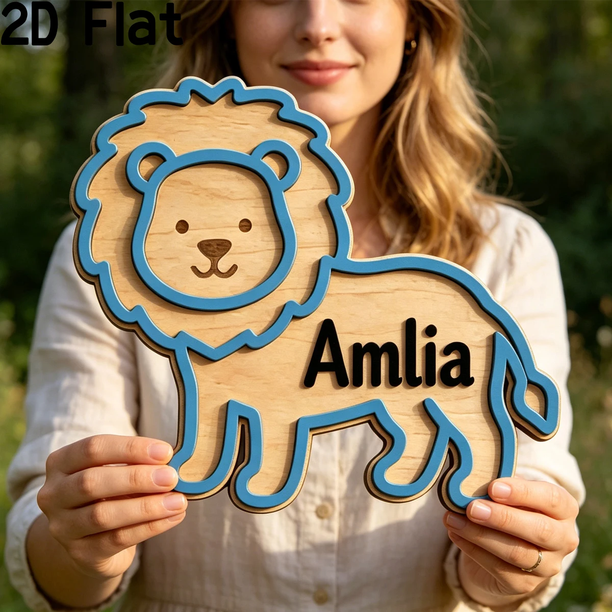 Home Decor Diy - Plaque nominative en bois personnalisée Lion