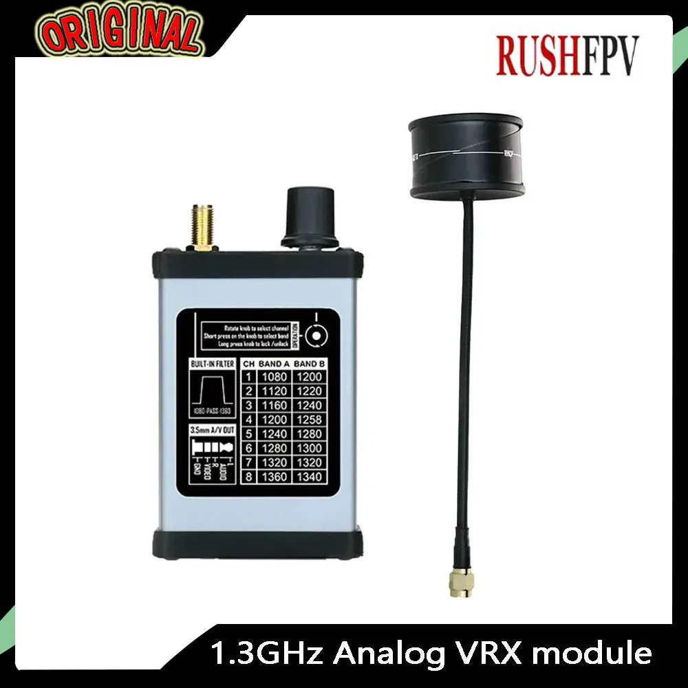 

Rush 1.2/1.3G V2 Analog VRX Module - Video TX/RX with Circular Polarized Antenna, 7-30V Long Range for FPV Drone