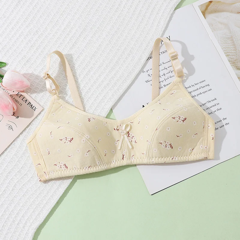 Picture 5: Girls' Cotton Developmental Underwear Junior High and High School Students Without Wires Thin Comfortable Bra Underwear