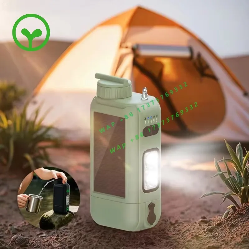 

【Popular】 Portable Outdoor Mini Solar Rechargeable Power Pack Camping Emergency Lighting With Flashlight And Water Filter Campin
