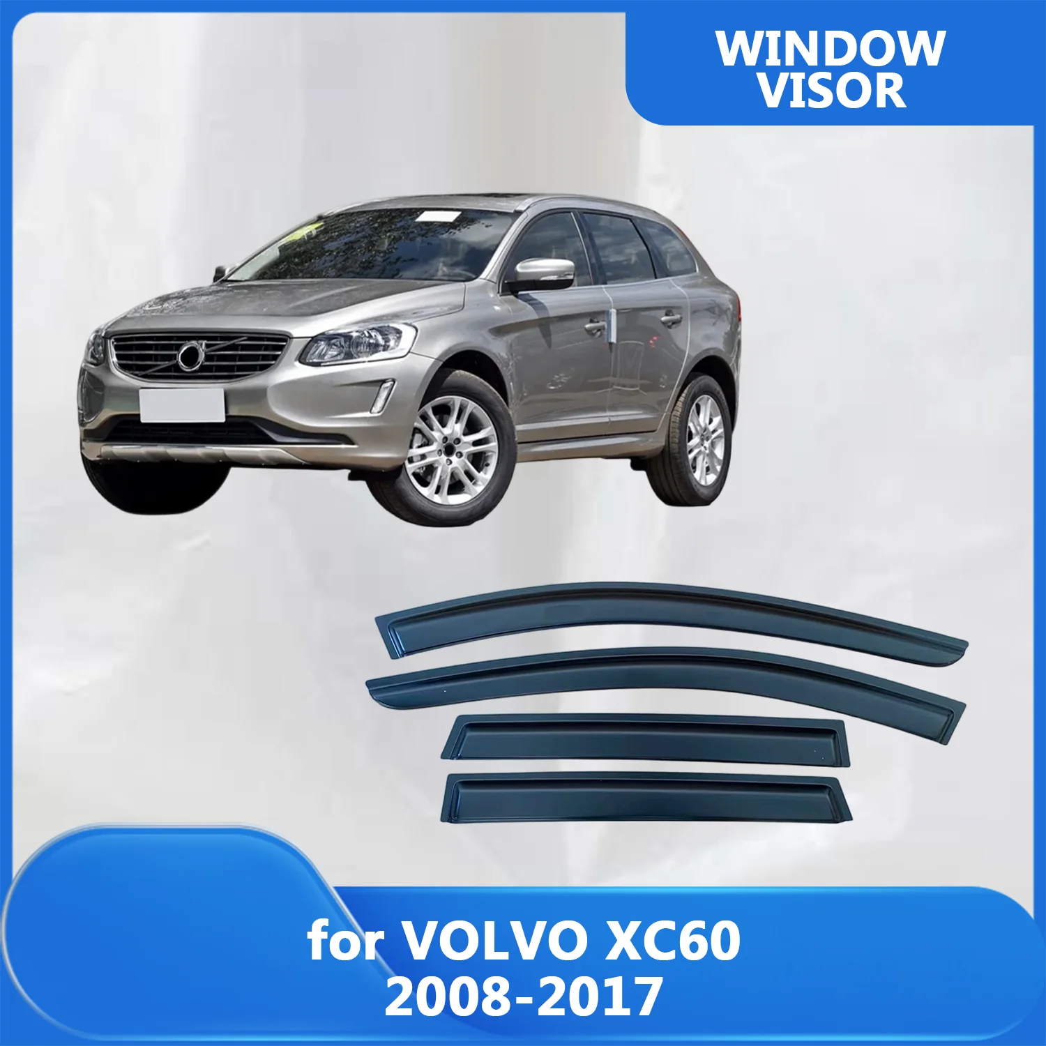 

Window Visor for VOLVO XC60 2008-2017 Wind Deflectors Rain Guards Door Visor Vent Shades Ventvisor Exterior Part