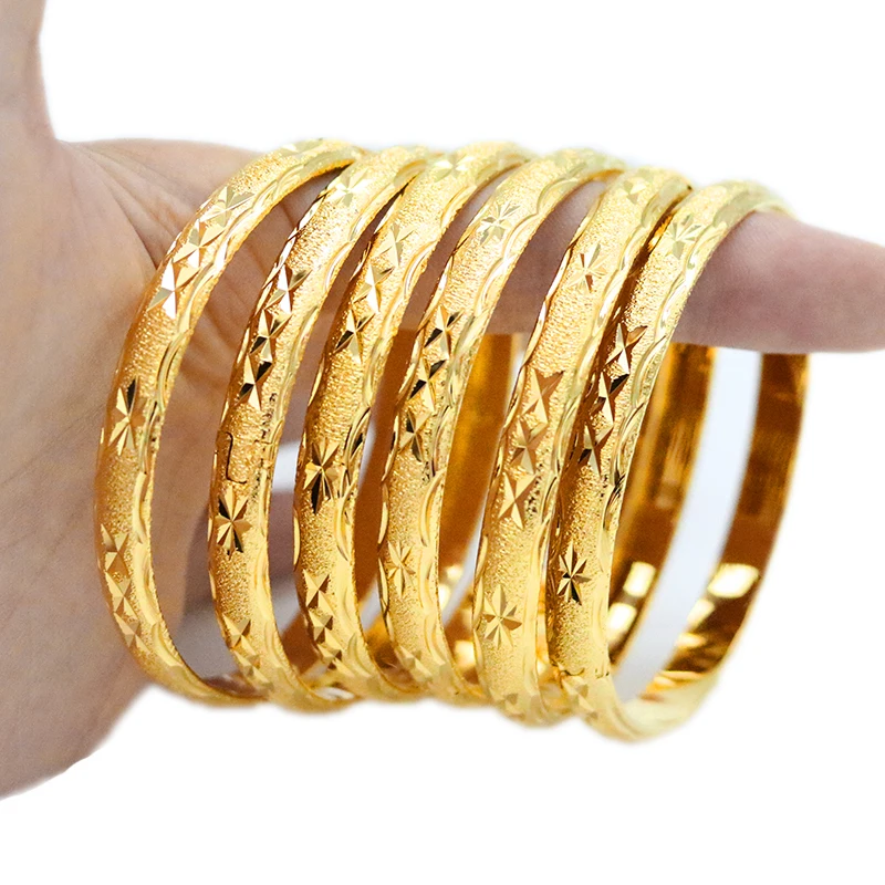 Dubai Gold Bracelet Ladies Men 24k Color Ethiopian Bracelet African Jewelry Saudi Arabia Wedding Bridal Gift