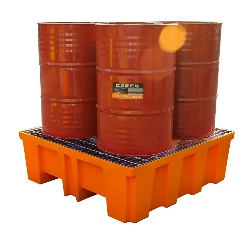 

4 Drum Warning Spill Pallet with Hot Galvanizing Grating