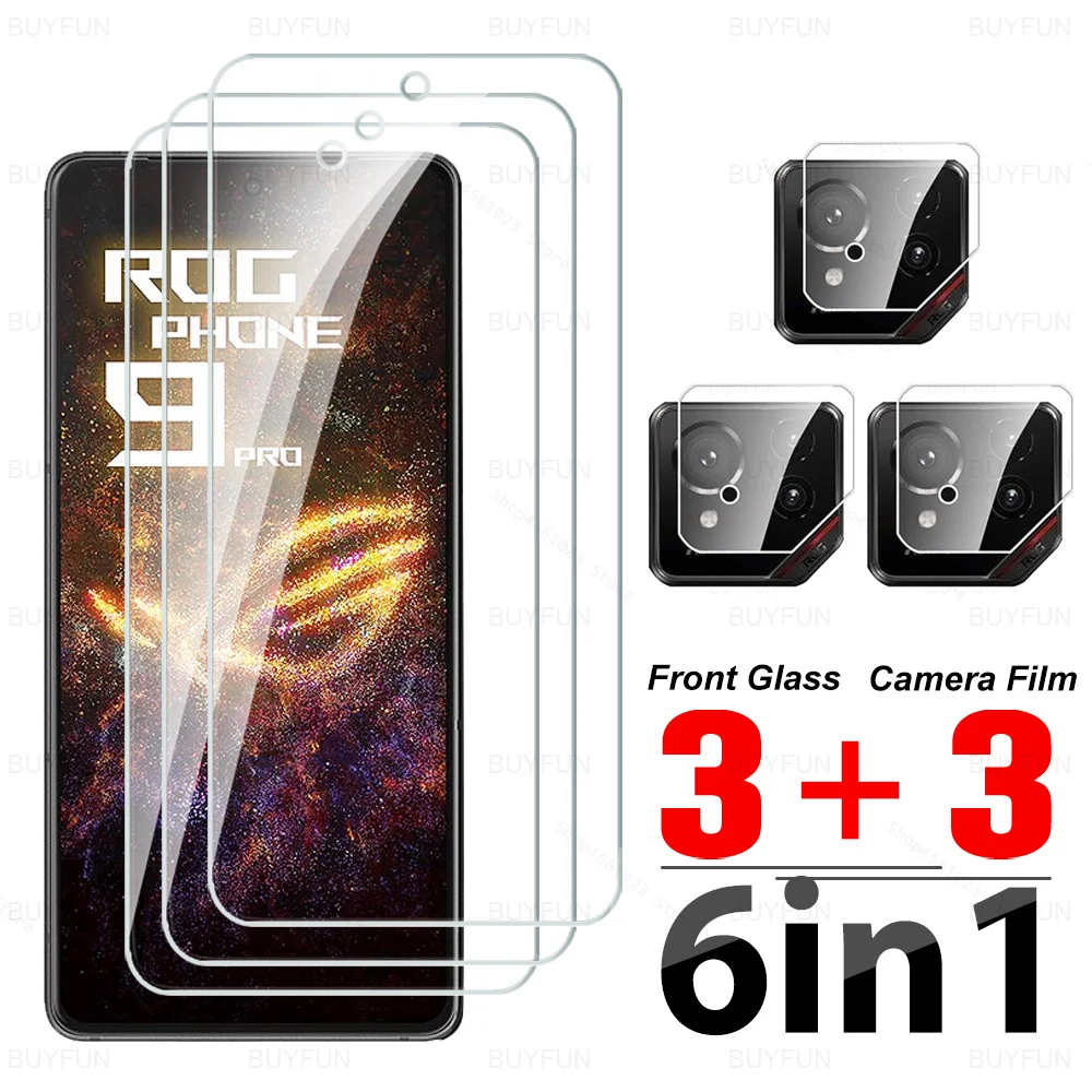 ROGPhone 9Pro Cover 6in1 HD Tempered Glass Screen Protector Case Friendly For Asus ROG Phone 9 Pro ROGPhone9 Phone9 5G Lens Film