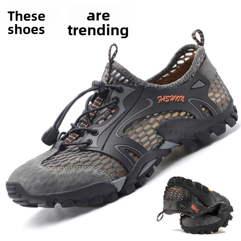 Men's Outdoor Wading Shoes 2026 New Model Breathable Anti-slip Sports Trekking Shoes Summer Mesh Shoes for River Trudging