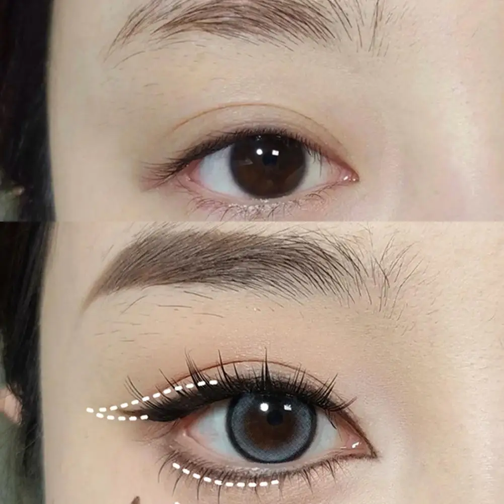 Gellas-delineador de ojos Bicolor, sombra de ojos, polvo para cejas, niebla de terciopelo 3 en 1, no se decolora, larga duración, naturalmente fácil de colorear, maquillaje de cosméticos